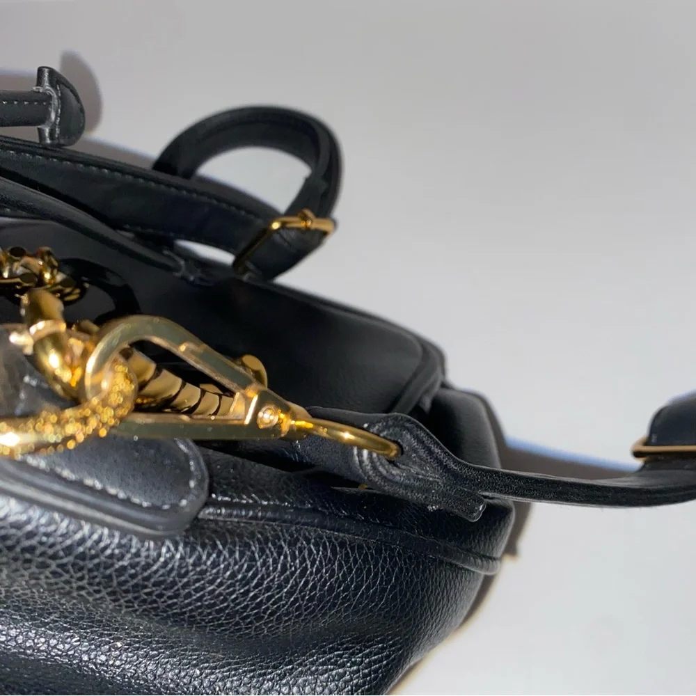 Like Dreams Black Leather chained backpack
